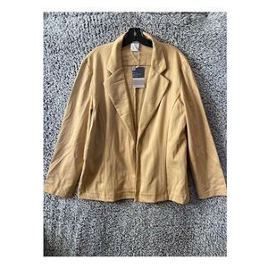 Serra Women's Beige Ponte Blazer Size M Long Sleeve Classic Jacket